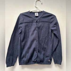 Petit Bateau navy girls cardigan 6y
